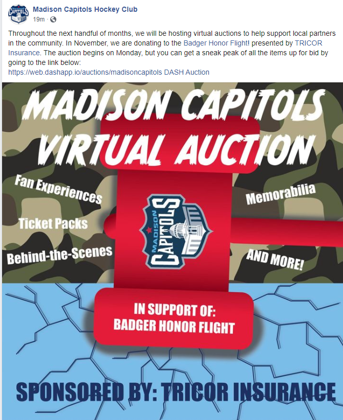 Madison Capitols Virtual Auction